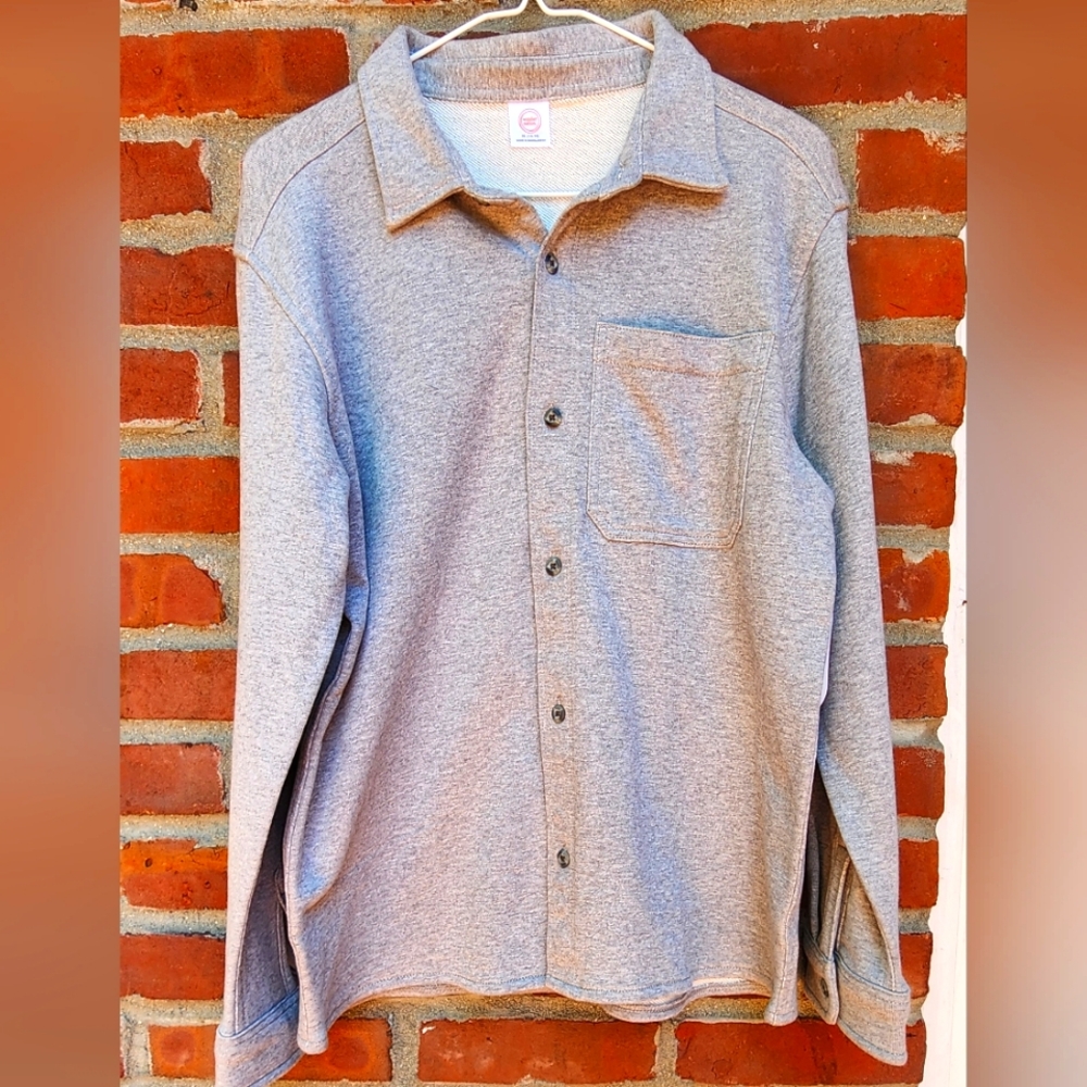 Gray BOYS XL Jersey fabric button down sweafer